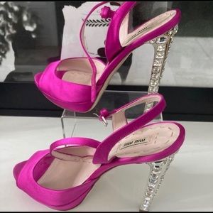 Miu Miu Satin Peonia Slingback Heels